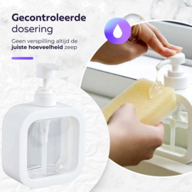 COCHO® Zeeppompjes Wit - SET van 2 Zeepdispensers - Zeeppomp - Zeeppompje vrijstaand - Zeepdispenser Wit - Keuken - Badkamer - Toilet - Zeepdispensers