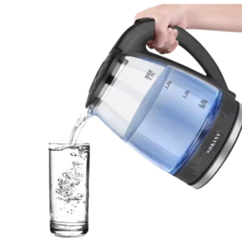 Sokany  Waterkoker - Glas - Elektrisch - 2L  - met LED - 1500 - Glazen Waterkoker - RVS