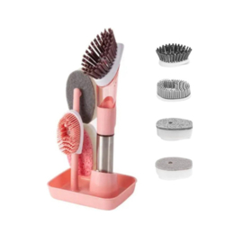 COCHO® 4 in 1 Afwasborstel - Afwasborstel met zeepdispenser - Afwasborstel set met houder - Schoonmaakborstel - Borstel