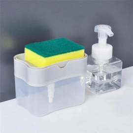 COCHO® Soap Press - Zeepdispenser met Spons - Zeeppompdispenser - Sponshouder met zeep