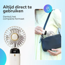COCHO® Draagbare Hand Ventilator Blauw - Airco Verkoeling 5 standen USB Oplaadbaar - Nek Ventilator -Draadloos & Oplaadbaar