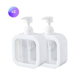 COCHO® Zeeppompjes Wit - SET van 2 Zeepdispensers - Zeeppomp - Zeeppompje vrijstaand - Zeepdispenser Wit - Keuken - Badkamer - Toilet - Zeepdispensers