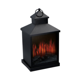 Grundig Haardlamp/ Lantaarn - Metaal - Vuursimulatie - LED - Timer - 36 cm
