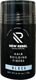 2X New Rebel Hair Building Fibers Zwart - Cosmetische Haarverdikker - Verbergt haaruitval - Direct voller haar