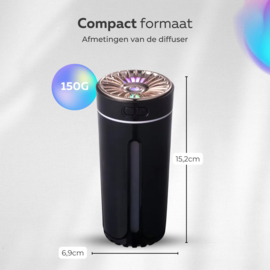 COCHO® Aroma Diffuser Draadloos 300ML - USB Humidifier - Luchtbevochtiger Met ultrasone - Roze met led-verlichting - Voor kantoor, thuis, in de auto