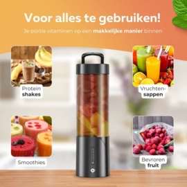 COCHO® Blender To Go - Smoothie Maker - Oplaadbare Mini Blender - Smoothies & Shakes - Draadloos & Draagbaar - Fruit Mixer - USB Oplaadbaar - 400 - 450ML