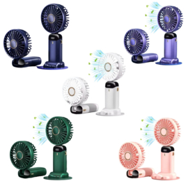 COCHO® Draagbare Hand Ventilator Blauw - Airco Verkoeling 5 standen USB Oplaadbaar - Nek Ventilator -Draadloos & Oplaadbaar