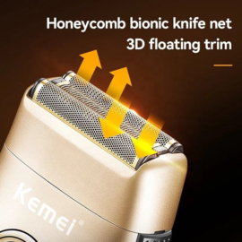 Kemei KM-3209 Oplaadbare Baard Scheerapparaat Elektrisch Scheerapparaat Mannen Scheerapparaat Drijvende Haar Trimmer Gezichtsverzorging Scheren Machine