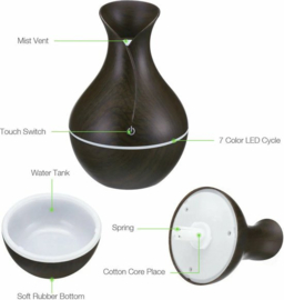 Aroma Diffuser 240ML - Luchtbevochtiger – Verdamp Olie Diffuser - Luchtbevochtiger – Verdamper – Aromatherapie - Geurverspreider - Vlam effect