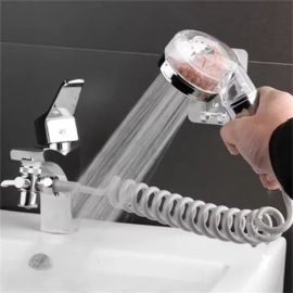 Kraan Douchekop Set, Handdouche voor Wastafel met Slang, Muurbevestigde Wastafelkraan Spray Set voor Shampoo, Babybad, Huisdier Wasserette