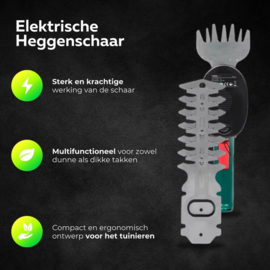 COCHO® Heggenschaar Accu - heggenschaar electrisch - Heggenschaar - Klein - Groen - Grastrimmer - Grasschaarmes