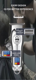 Kemei Professionele Tondeuse - Draadloze Tondeuse - Tondeuse Mannen - Tondeuse hoofdhaar - Haartrimmer - Zilver - Tondeuses - Trimmer Mannen