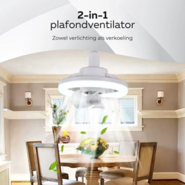 COCHO® Plafondventilator Met Afstandsbediening - Plafondventilator - Inbouwventilator, 25,5 cm, Dimbaar Met Afstandsbediening - Intelligente Kleurverandering Met 3 Lampen En 3 Snelheden Voor Slaapkamer