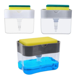 COCHO® Soap Press - Zeepdispenser met Spons - Zeeppompdispenser - Sponshouder met zeep