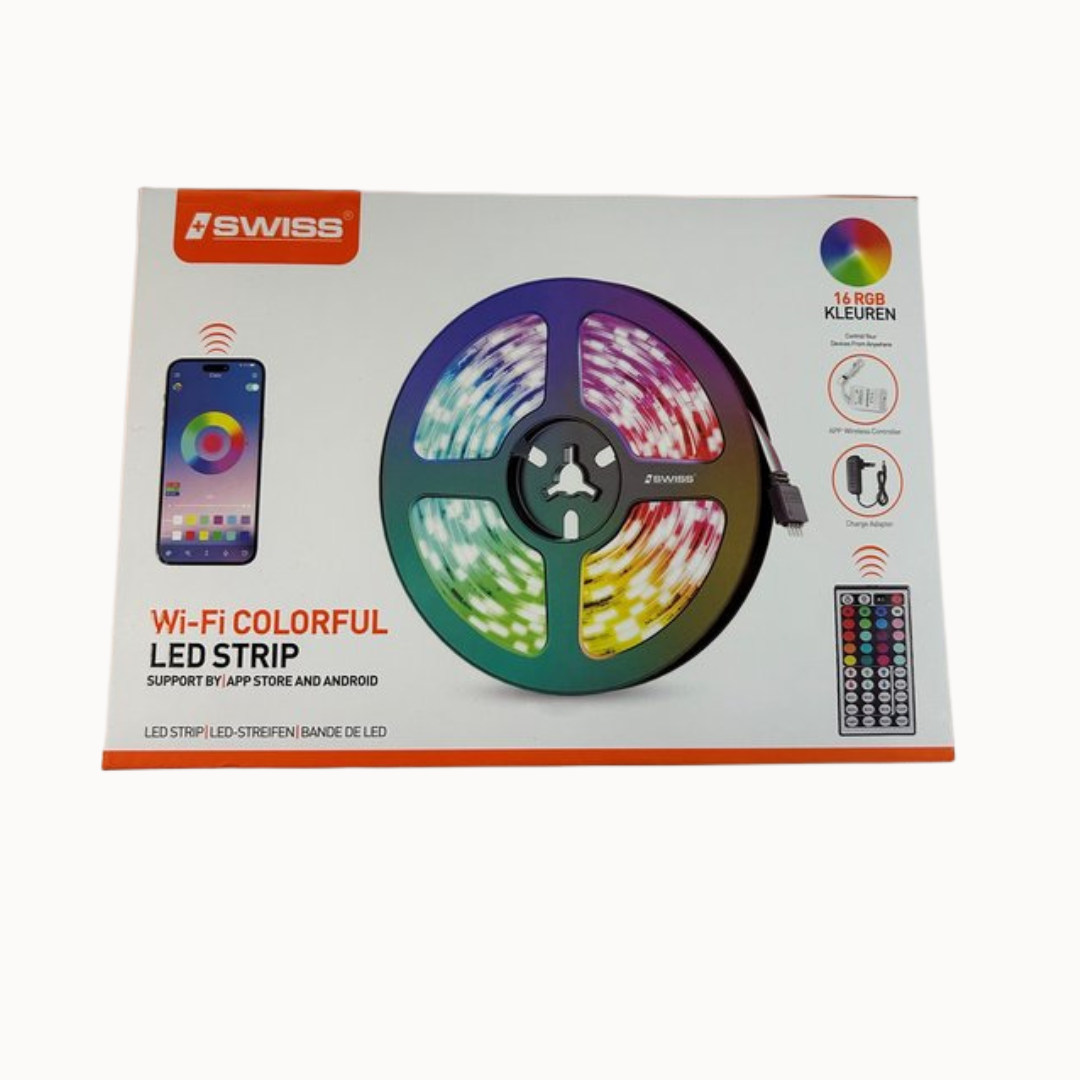 Led Strip 16 RGB Kleuren WIFI Colorful 5 Meter Ledstrip - Afstandsbediening