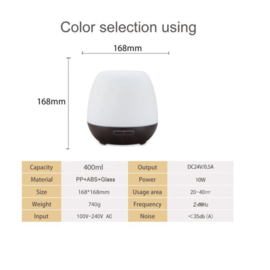 Aroma Diffuser 400ML met Afstandsbediening - Luchtbevochtiger – Aromatherapie - Geurverspreider
