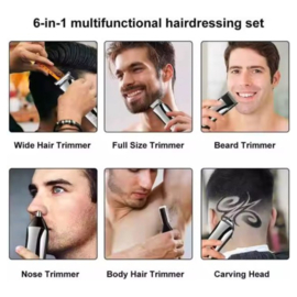 Kemei Baardtrimmer - Body groomer - 6 in 1 - Voor mannen - Waterdicht - Voor baardhaar - Hoofdhaar - Lichaamshaar