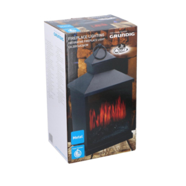 Grundig Haardlamp/ Lantaarn - Metaal - Vuursimulatie - LED - Timer - 36 cm