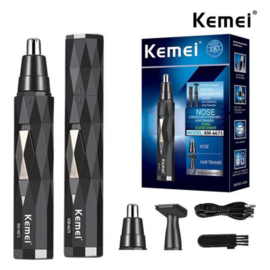 Kemei - Neustrimmer - neus, oor en wenkbrauw trimmer - 2 in 1 - oplaadbaar