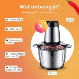COCHO® Elektrische Vleesmolen - Elektrische Keukenmahine - Elektrische Keuken Slicer - Antislip Ontwerp - 3 Liter - 2 Standen