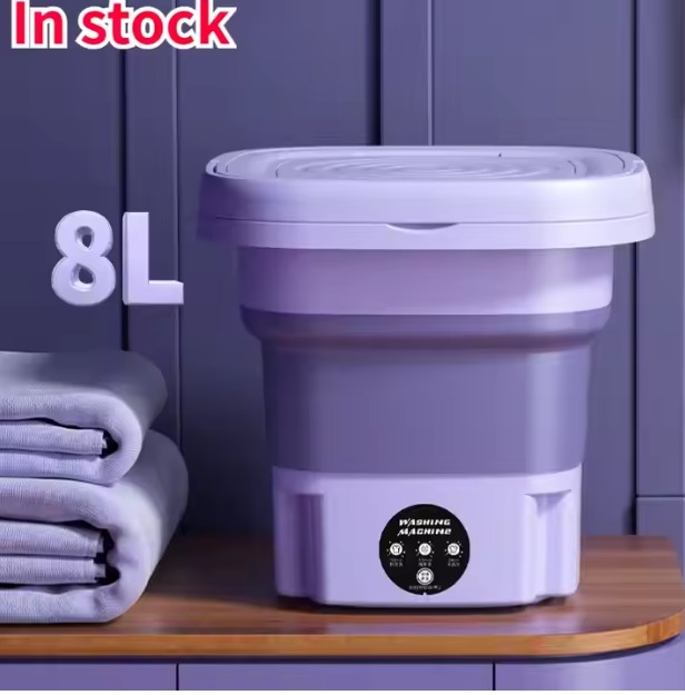 Mini Wasmachine - Compact - Energiezuinig - Opvouwbaar - 8L - Droogrek - Ideaal voor Studenten & camping met Droogrek