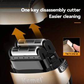 Kemei KM-3209 Oplaadbare Baard Scheerapparaat Elektrisch Scheerapparaat Mannen Scheerapparaat Drijvende Haar Trimmer Gezichtsverzorging Scheren Machine