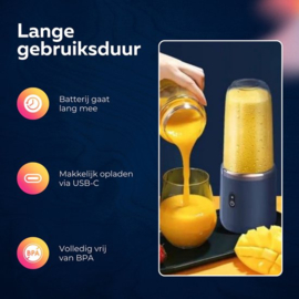 COCHO® Blender To Go - Smoothie Maker - Kies een Kleur - Oplaadbare Mini Blender - Smoothies & Shakes - Draadloos & Draagbaar - Fruit Mixer - USB Oplaadbaar - 400ML