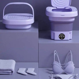 Mini wasmachine 8L - Met Droogrek - Camping wasmachine - Opvouwbare wasmachine - Handwasmachine - Fruitwasser - Kampeer wasmachine - Wasdroger