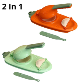 2-in-1 Dumpling Maker Groen - Deeg Pers & Knoedelvorm - Ook voor Pastei, Empanada en Ravioli - Dumplings Machine