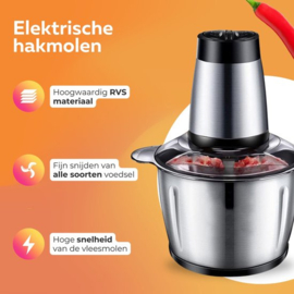 COCHO® Elektrische Vleesmolen - Elektrische Keukenmahine - Elektrische Keuken Slicer - Antislip Ontwerp - 3 Liter - 2 Standen