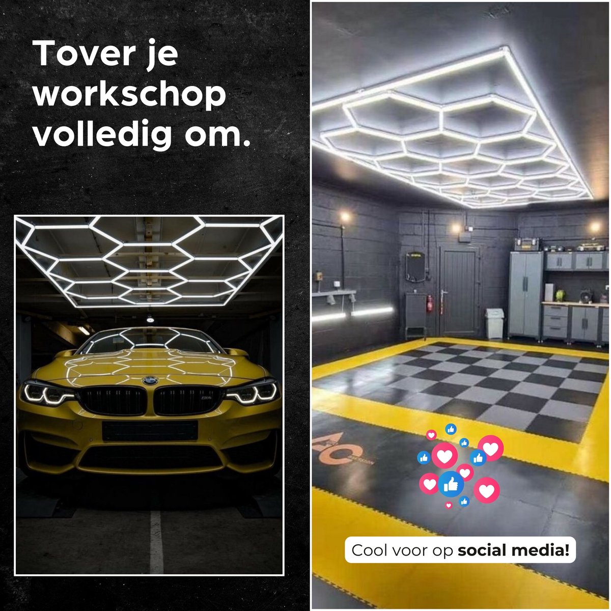 NEW Rebel Hexagon led - Kapper verlichting - Hexagon led panelen - Hexagon led garage - Spieder Verlichting- Garage verlichting