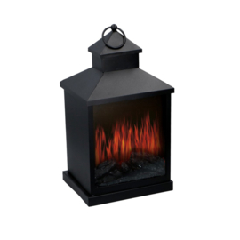 Grundig Haardlamp/ Lantaarn - Metaal - Vuursimulatie - LED - Timer - 36 cm