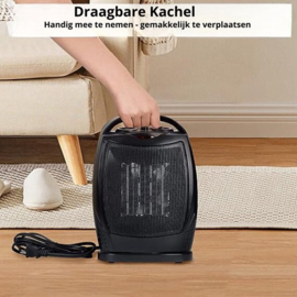 Elektrische Kachel – 3 standen – Ventilatorkachel - Met omvalbeveiliging en oververhittingsbeveiliging - Draaifunctie - Zwart / 2000 W