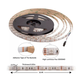RGB Led strip - 5 m - 20 kleuren - incl. 44 button remote - Verlichting Binnen