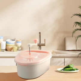 COCHO® groente- en fruitreiniger, fruitgroente spinner met kom, fruitschonere kom met volledige zijdige spin scrubberborstel draagbaar voedselreinigingsgereedschap fruitreiniger met zelfafvoerend systeem