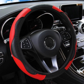 COCHO® Auto Stuurhoes - Steering Covers Geschikt 37-38Cm Auto Decoratie Koolstofvezel - Kies een Kleur