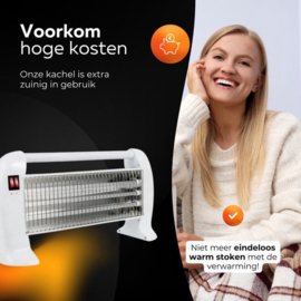 COCHO® Elektrische kachel 2 Standen Rood - Vrijstaand - Infrarood kachel - Infraroodkachel vrijstaand - Infrarood kachel - Straalkachel - Verwarming