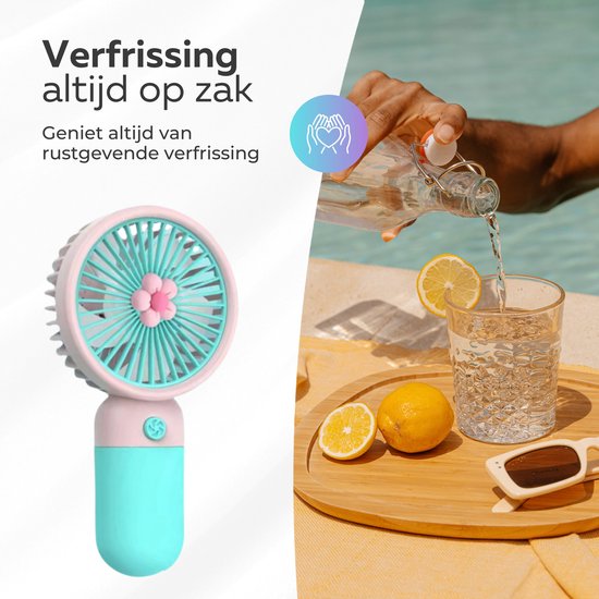 COCHO® Mini Ventilator - Draagbare Hand Ventilator - Mini Ventilator USB Oplaadbaar - Ventilator -Draadloos & Oplaadbaar