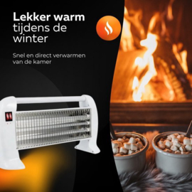 COCHO® Elektrische kachel 2 Standen Rood - Vrijstaand - Infrarood kachel - Infraroodkachel vrijstaand - Infrarood kachel - Straalkachel - Verwarming