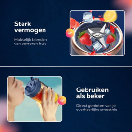 COCHO® Blender To Go - Smoothie Maker - Kies een Kleur - Oplaadbare Mini Blender - Smoothies & Shakes - Draadloos & Draagbaar - Fruit Mixer - USB Oplaadbaar - 400ML