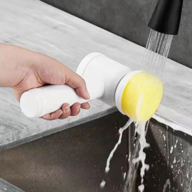 COCHO® Elektrische Reinigingsborstel 5 Verschillende Opzetborstels - Schoonmaak borstel - Schrobber - Multifunctioneel - Oplaadbaar - Draadloos -