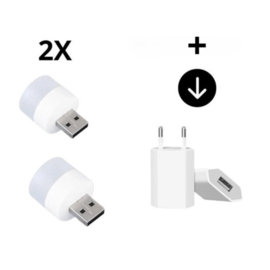 COCHO® Mini USB LED lamp wit - LED lampje - Nachtlampje - Wit - USB-A