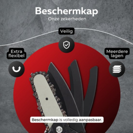 Mini kettingzaag - Snoeizaag 4 Inch - Kettingzaag - Kettingzaag Electrisch met 2 Accu en 3 Zaagketting - Inclusief Koffer Zwart
