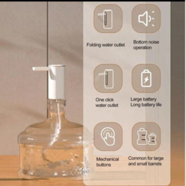 Waterdispenser Wit - Snoerloze Automatische Waterdispenser Voor Jerrycan - Water Pomp - USB oplaadbaar - Elektrische dispenser