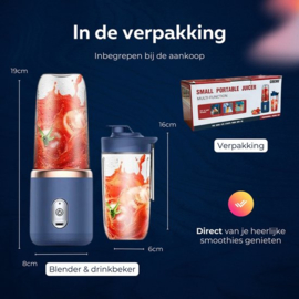 COCHO® Blender To Go - Smoothie Maker - Kies een Kleur - Oplaadbare Mini Blender - Smoothies & Shakes - Draadloos & Draagbaar - Fruit Mixer - USB Oplaadbaar - 400ML