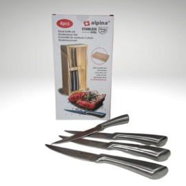 Alpina Messenset - 4 Stuks - Bamboe hout - Bamboe Messenset - Bamboe messen