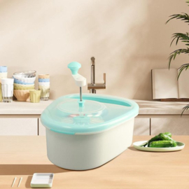 COCHO® groente- en fruitreiniger, fruitgroente spinner met kom, fruitschonere kom met volledige zijdige spin scrubberborstel draagbaar voedselreinigingsgereedschap fruitreiniger met zelfafvoerend systeem
