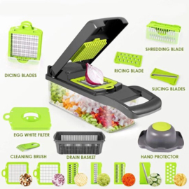 Groentesnijder - Uiensnijder - Mandoline - Multifunctionele groentesnijder - RVS - Mandoline Keukensnijder- Mandoline Snijder