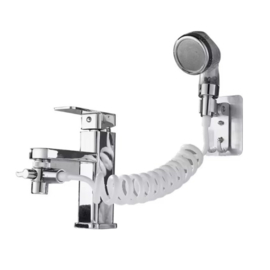 Kraan Douchekop Set, Handdouche voor Wastafel met Slang, Muurbevestigde Wastafelkraan Spray Set voor Shampoo, Babybad, Huisdier Wasserette