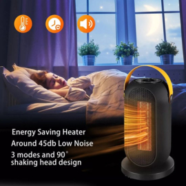 Elektrische kachel – 3 standen – Ventilatorkachel - Met omvalbeveiliging en oververhittingsbeveiliging - Draaifunctie - Verwarming - wit /1500W